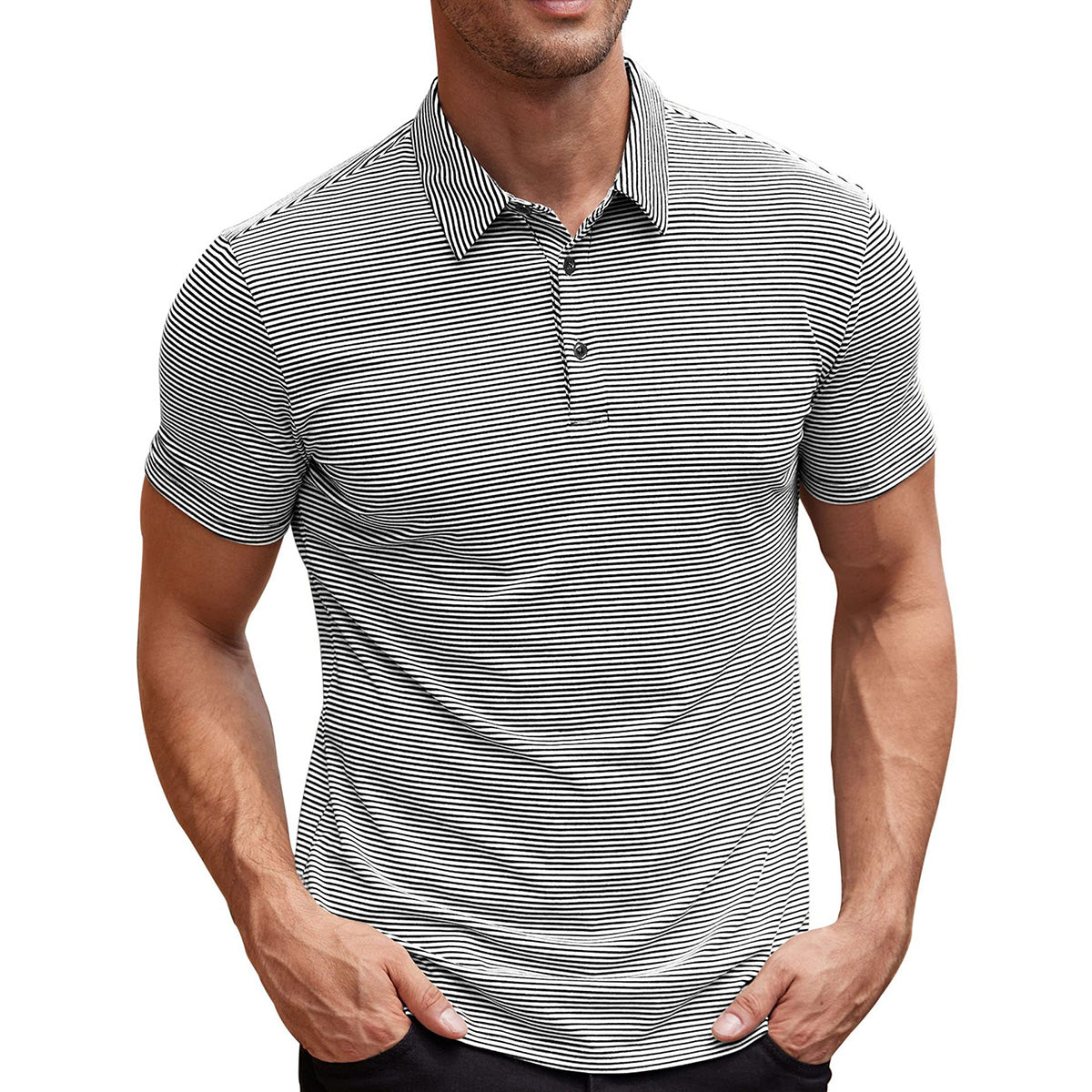 Camisa polo a rayas