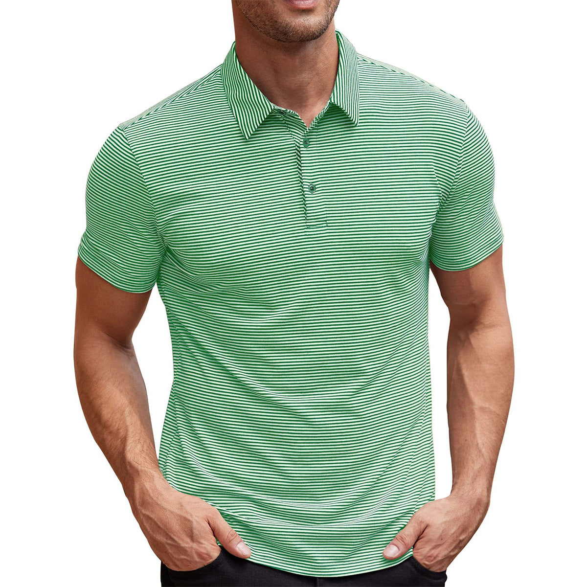 Camisa polo a rayas