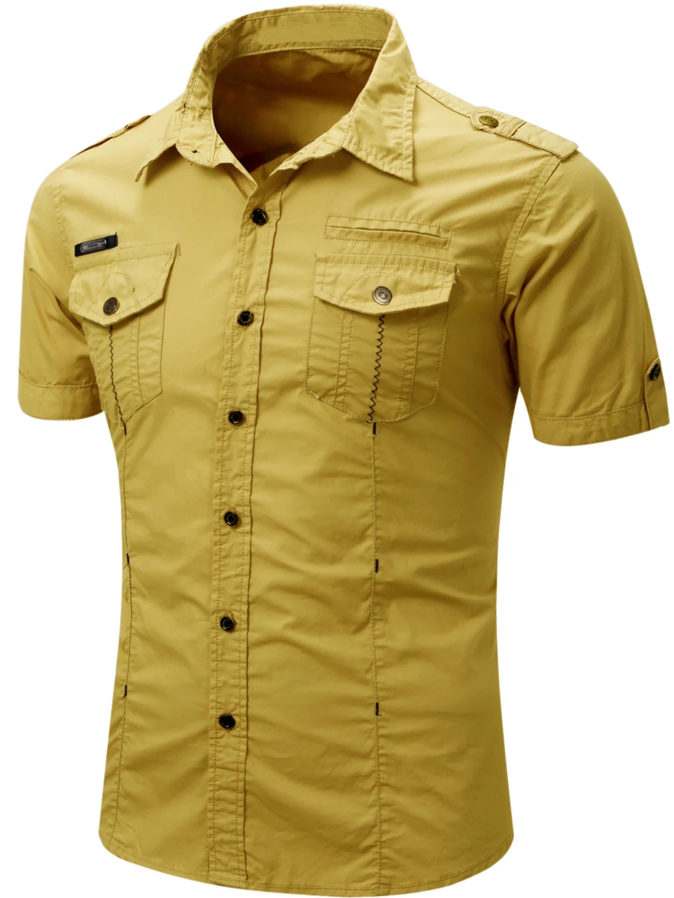 Camisa Cargo de algodón de manga corta