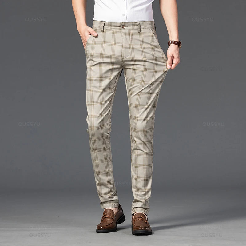 Elegantes pantalones a cuadros