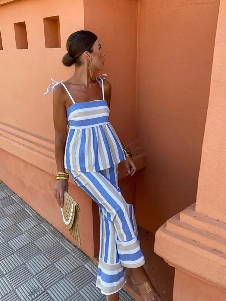 Lila - Conjunto de pantalón estampado Ooutfit de verano