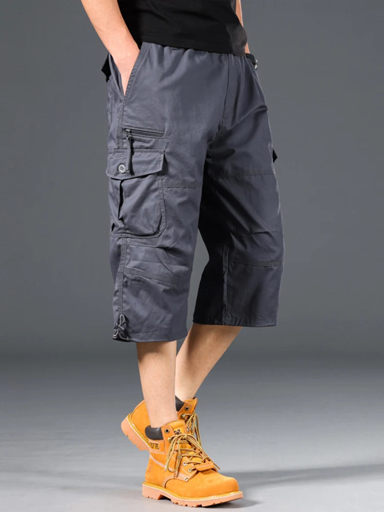 Pantalones cortos cargo largos de algodón