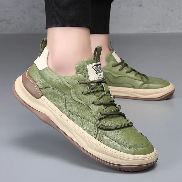 Zapatos de piel con suela alta