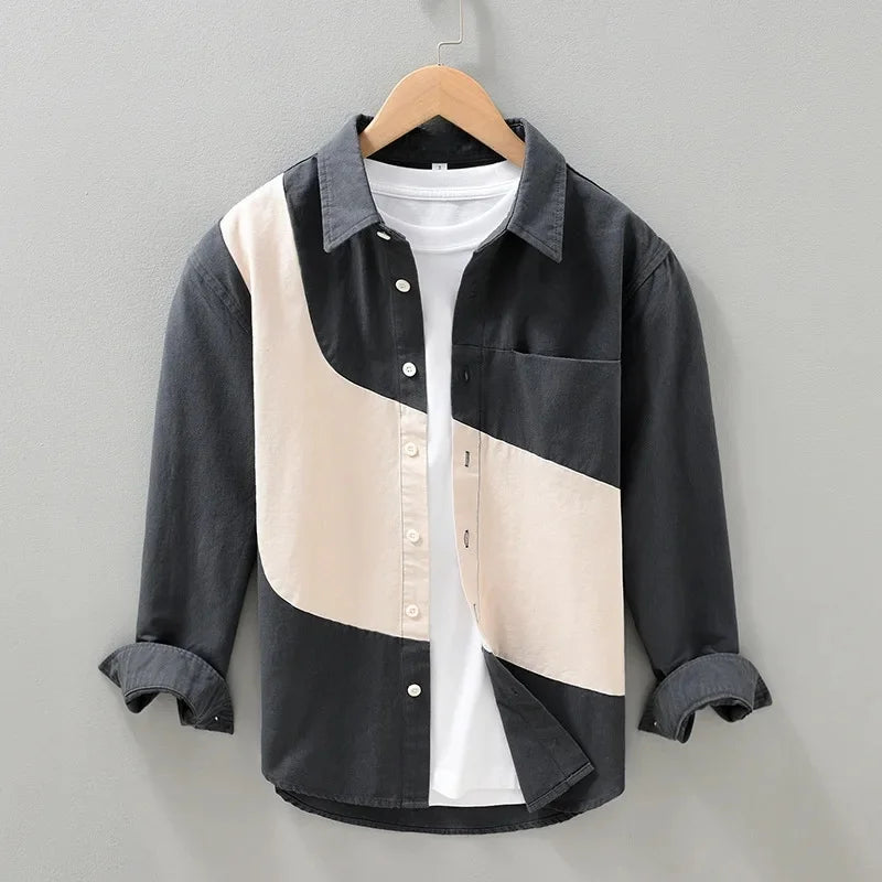 Camisa bicolor de algodón