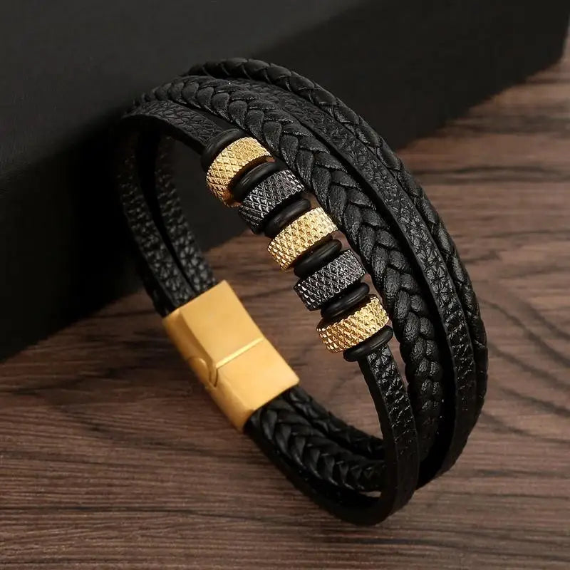 Pulsera clásica de cuero para hombre