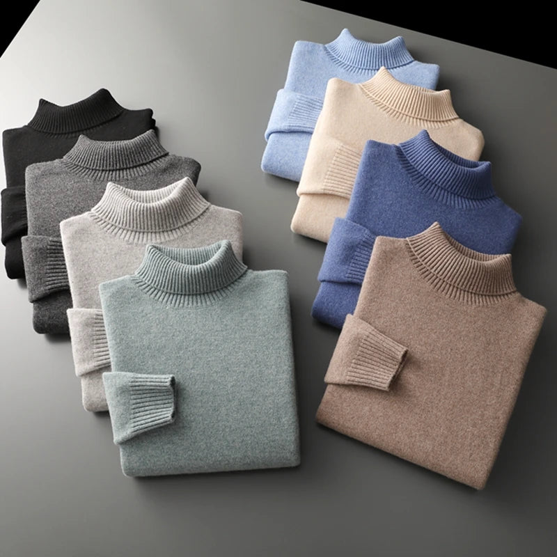 Jersey de cuello alto de lana merino de Viena