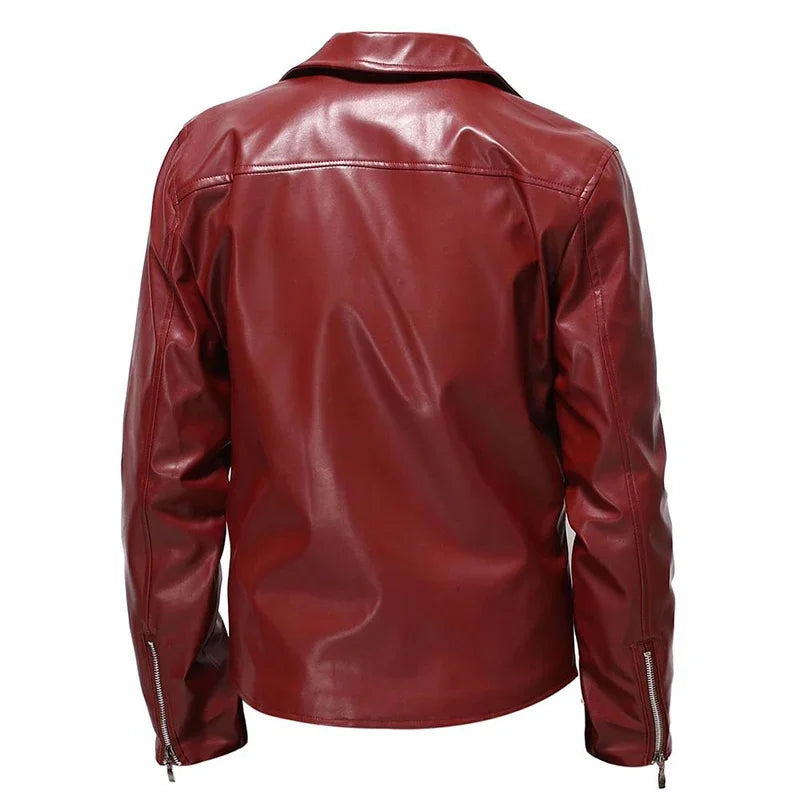Chaqueta casual de cuero para hombre