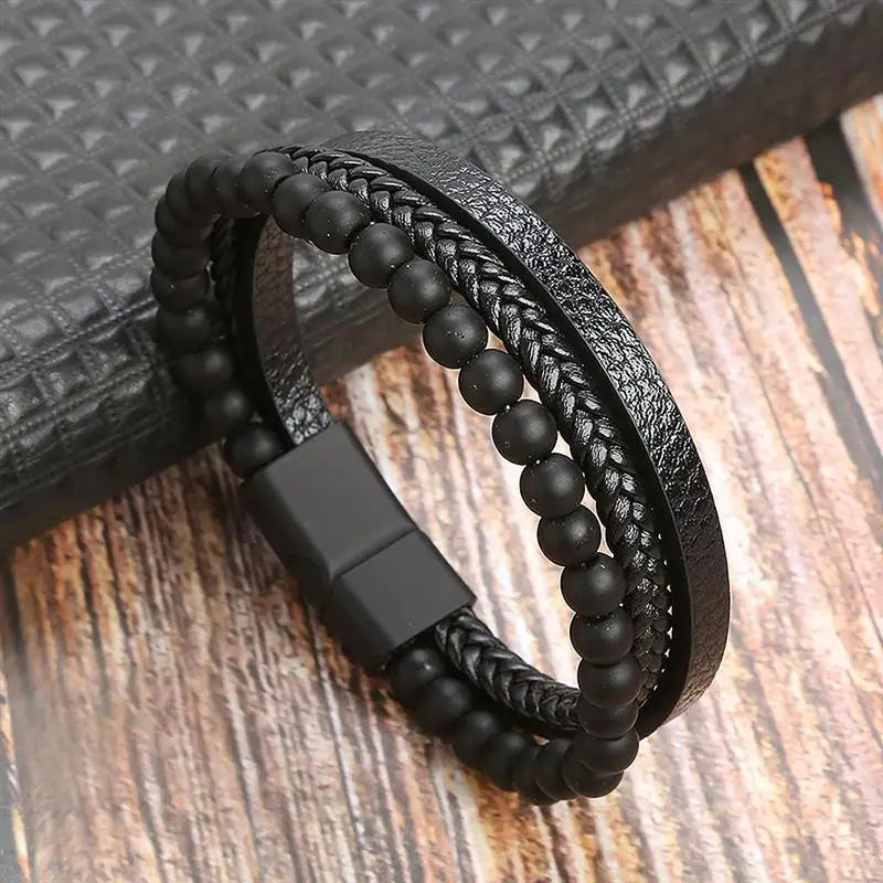 Pulsera clásica de cuero para hombre