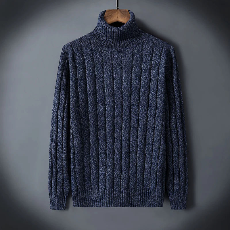 Elegante jersey de lana de cuello alto