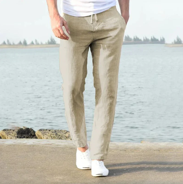 Pantalones casuales de lino