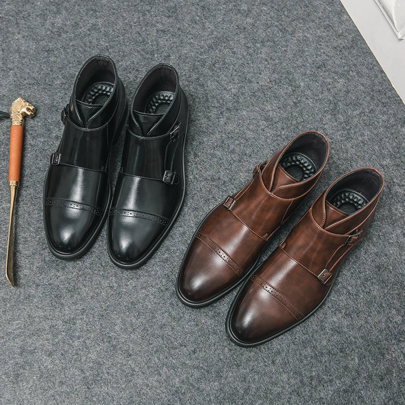 Botas de piel con cierre de hebilla