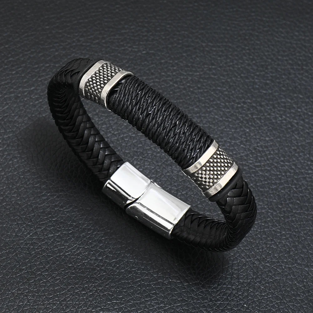 Símbolo Musical Pulsera de cuero para hombre