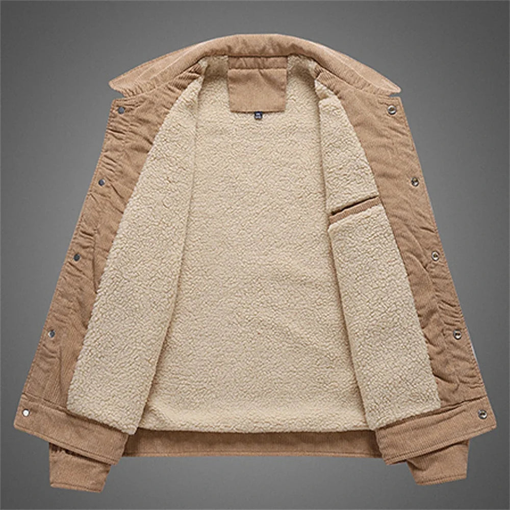 Elegante chaqueta de pana cálida