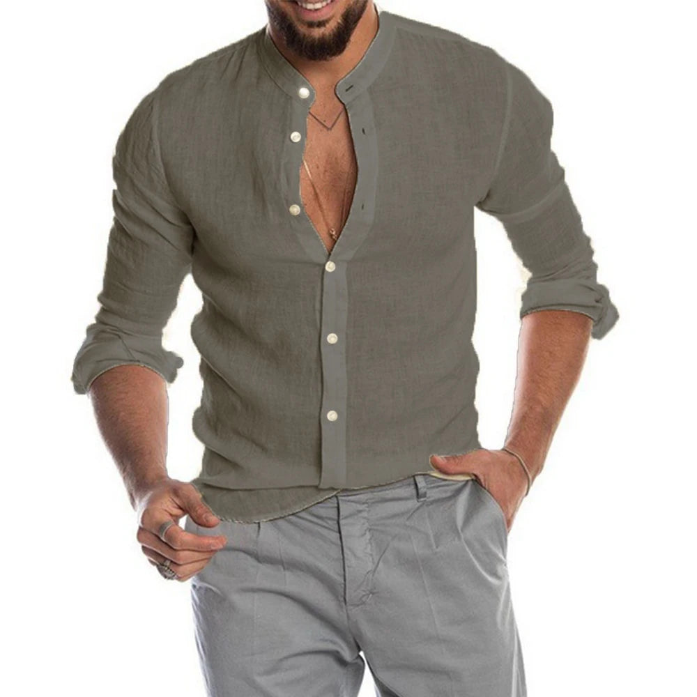 Camisa de lino y algodón