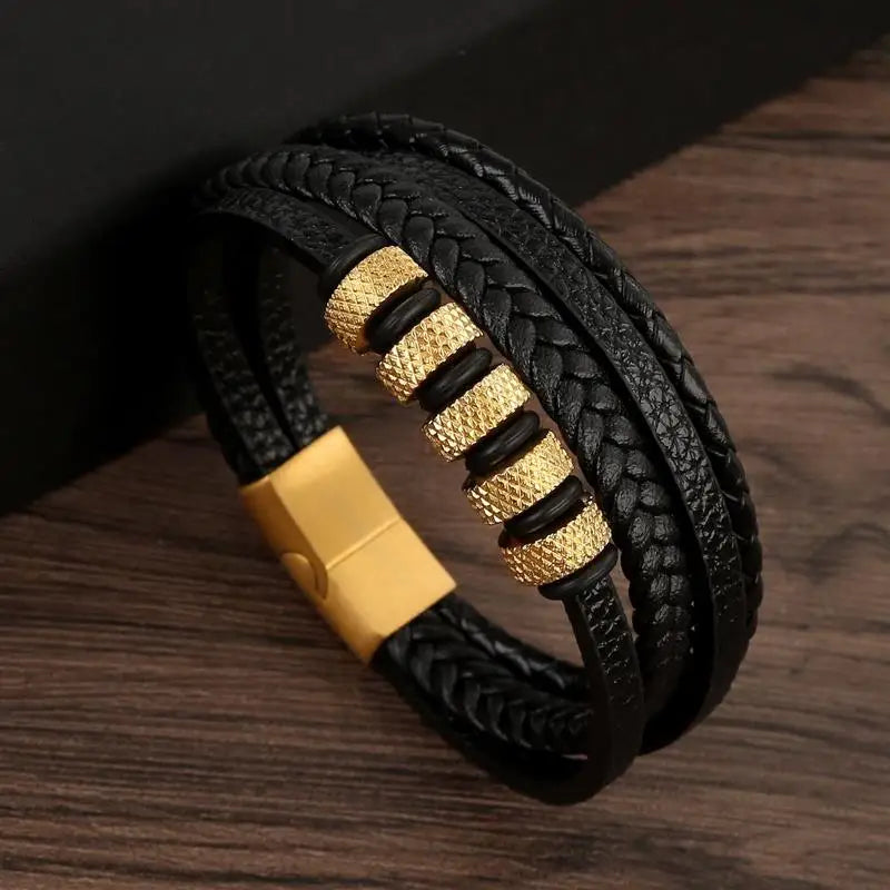 Pulsera clásica de cuero para hombre
