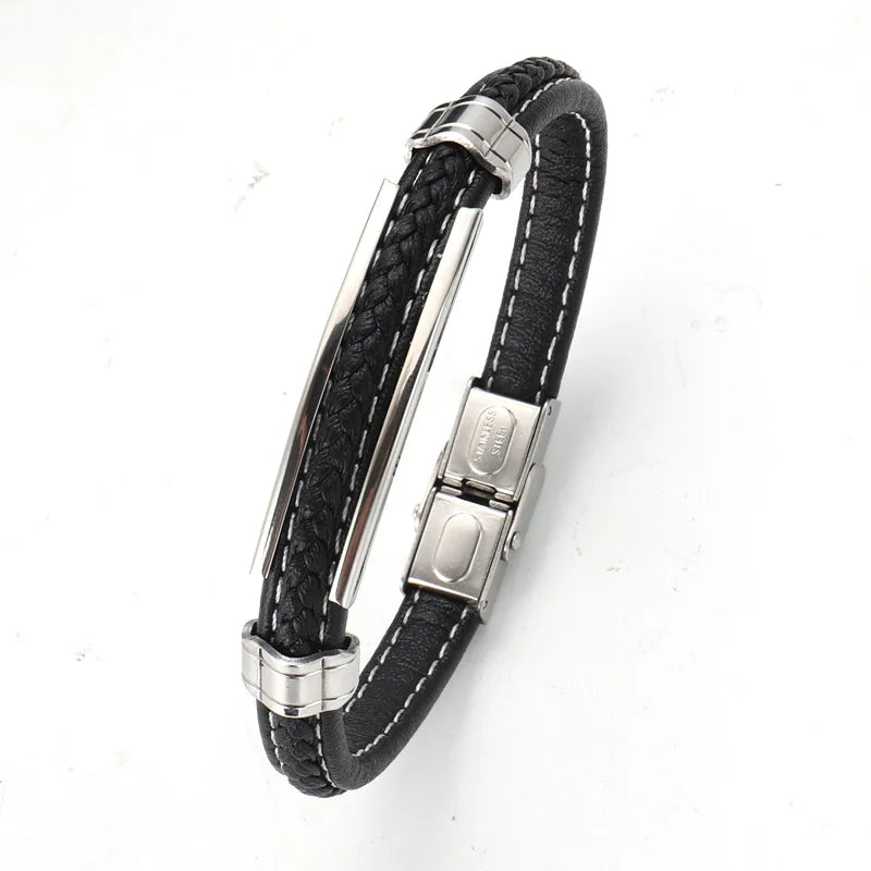 Elegante pulsera de acero inoxidable para hombre
