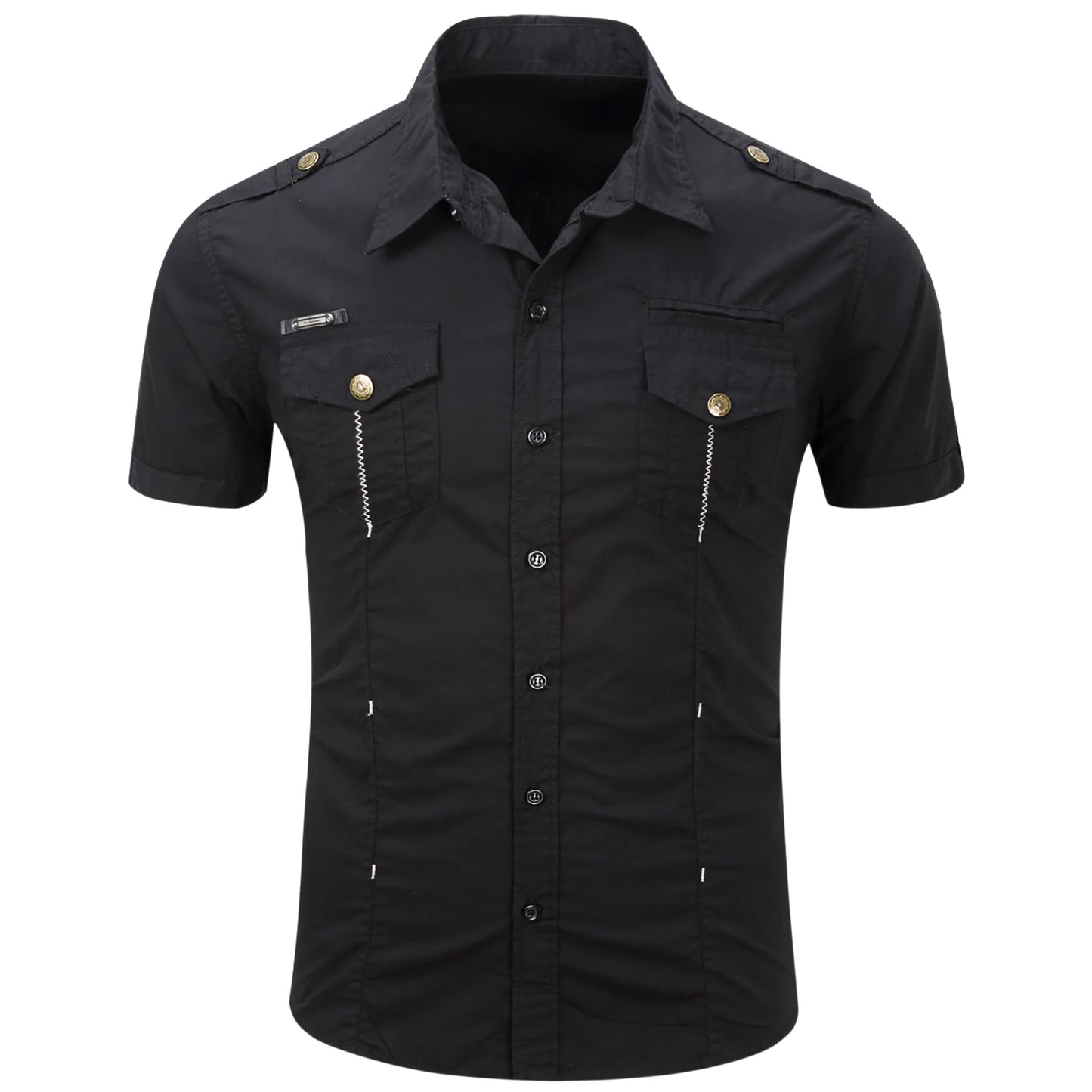 Camisa Cargo de algodón de manga corta