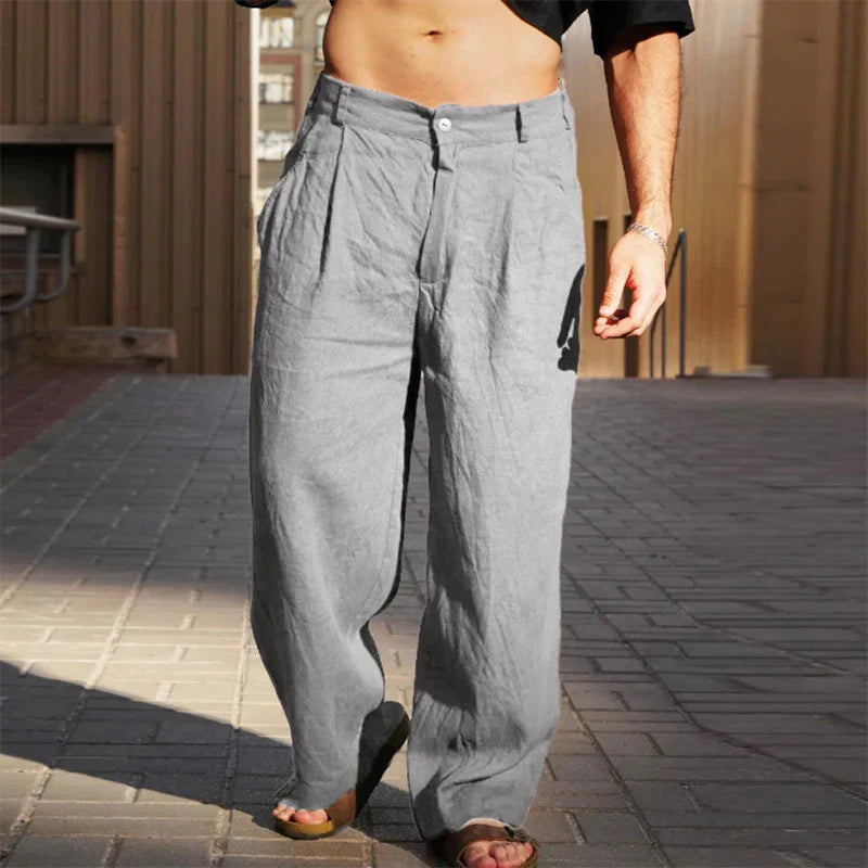 Pantalones casuales de lino
