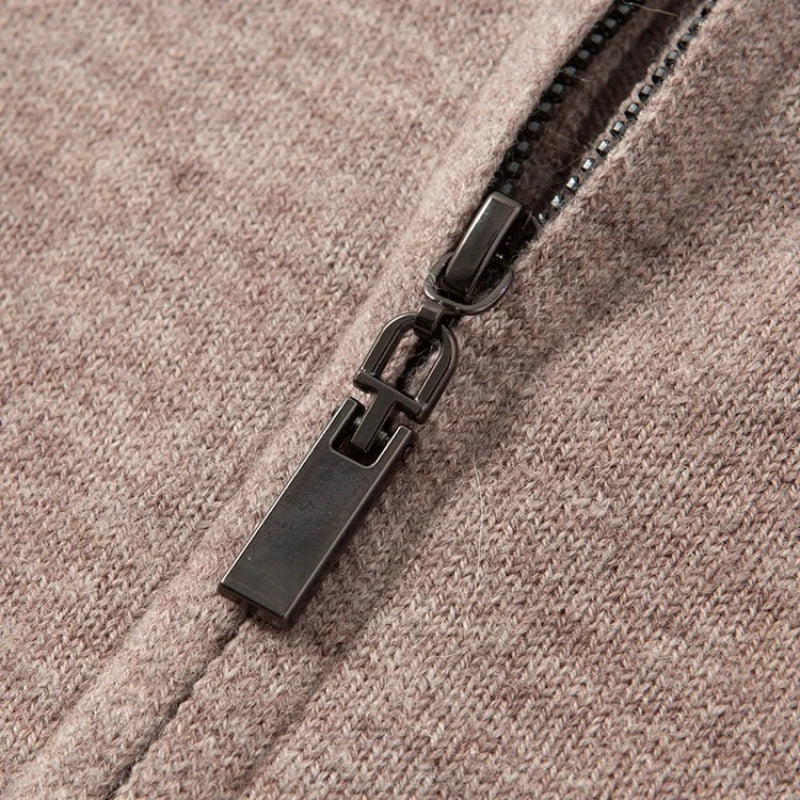 Jersey con cremallera de lana merina australiana