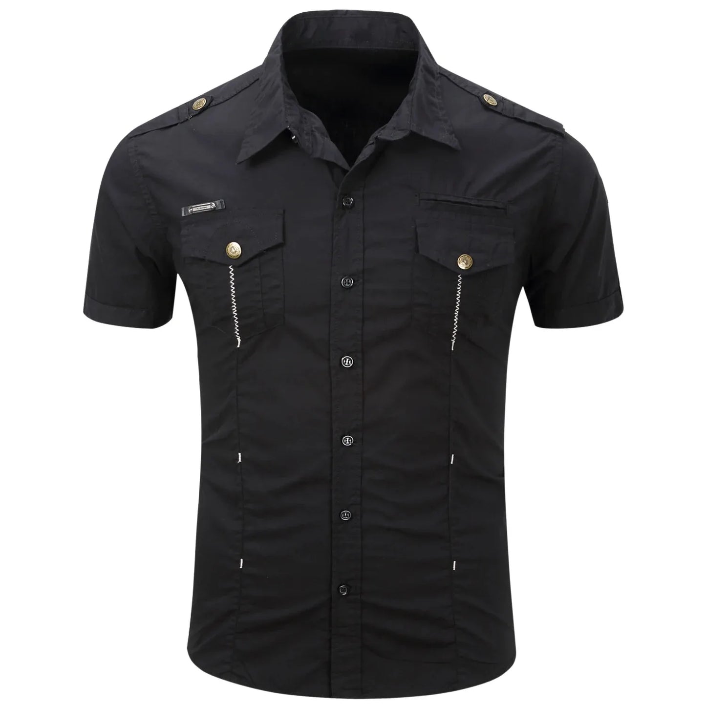 Camisa Cargo de algodón de manga corta