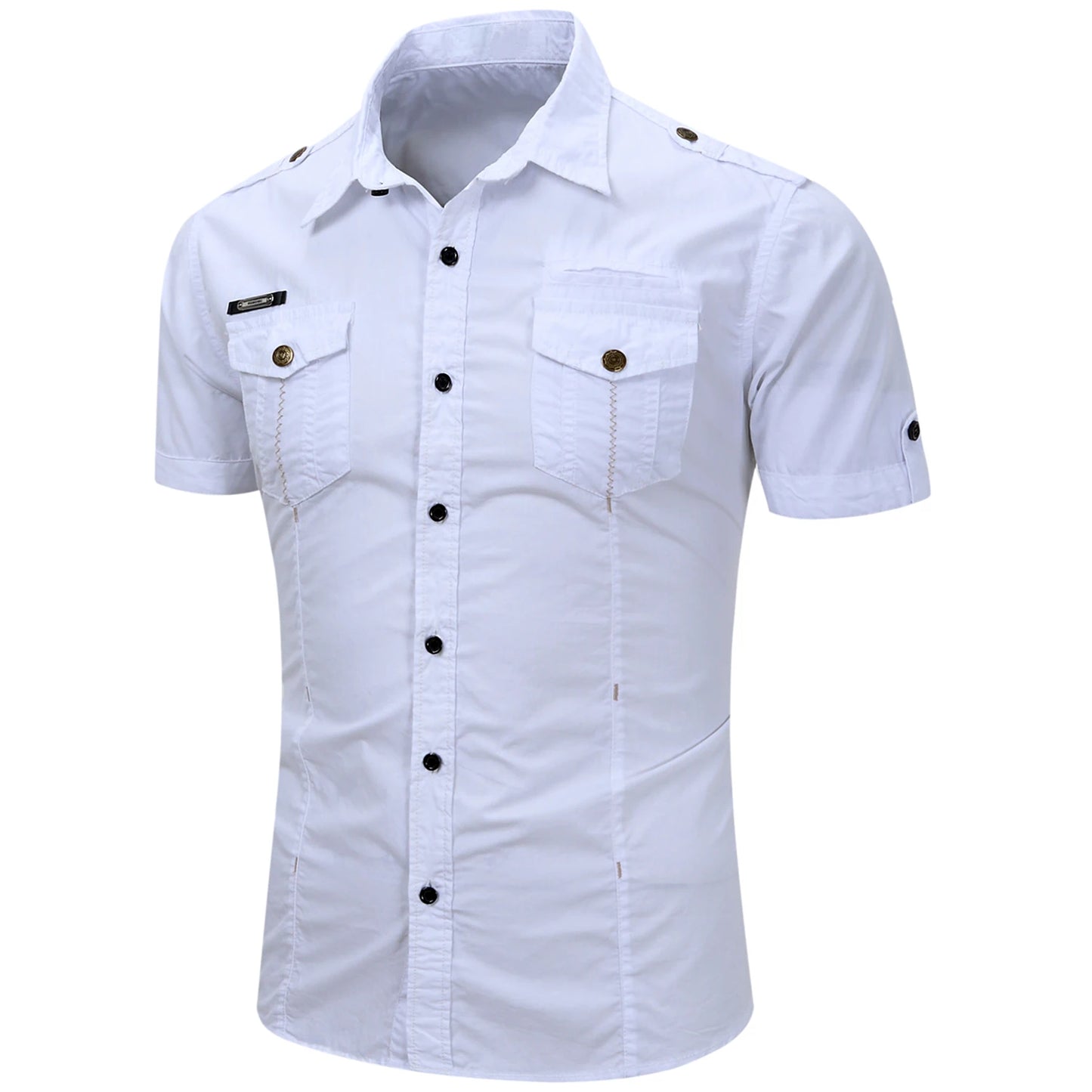 Camisa Cargo de algodón de manga corta