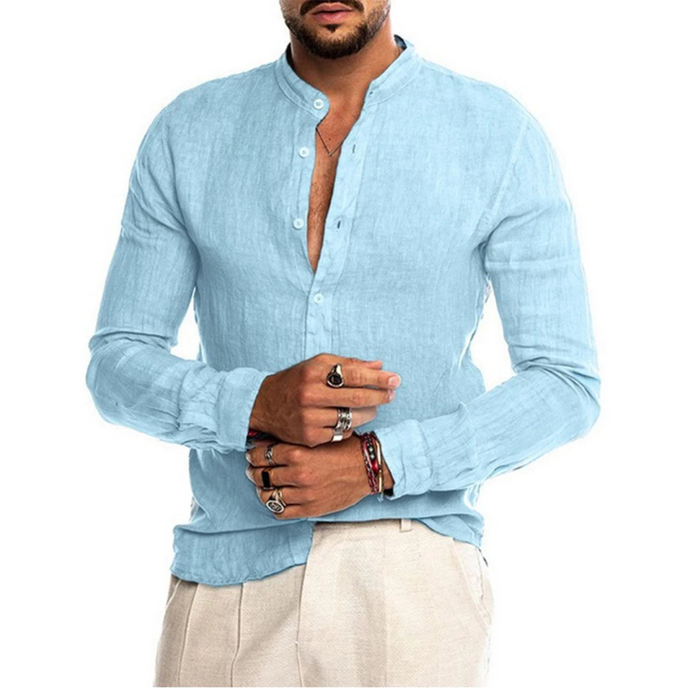 Camisa de lino y algodón