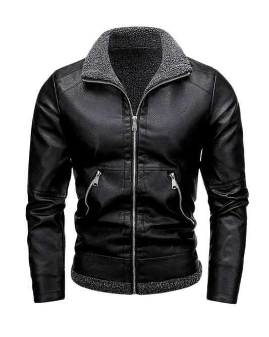 Elegante chaqueta de piel polar