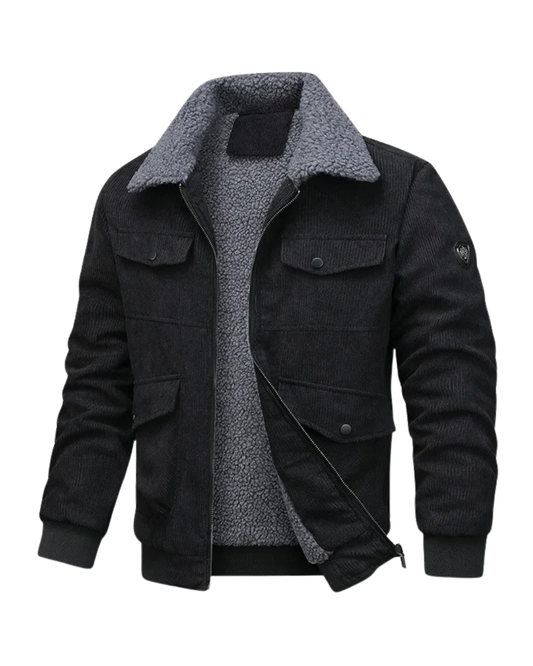 Elegante chaqueta polar de pana