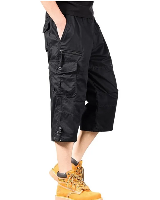 Pantalones cortos cargo largos de algodón