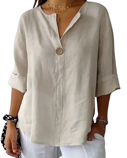 Blusa larga con cuello en V