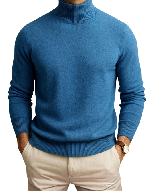 Elegante jersey de cuello alto para hombre