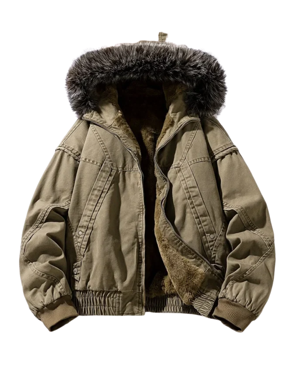Elegante chaqueta cargo con forro polar