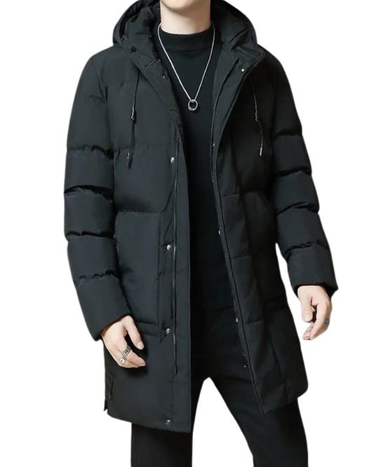 Elegante chaqueta larga de invierno