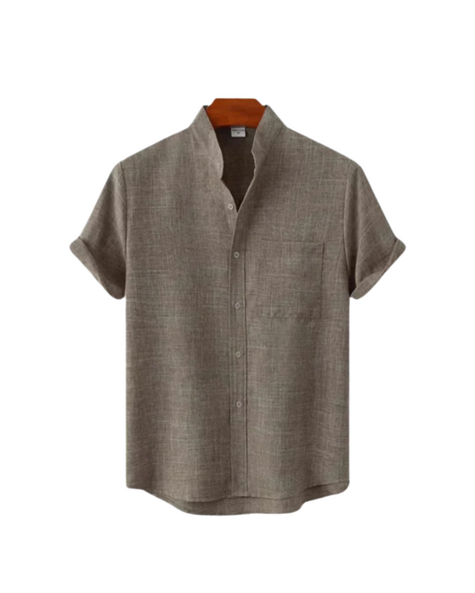 Camisa de lino de manga corta Venetië