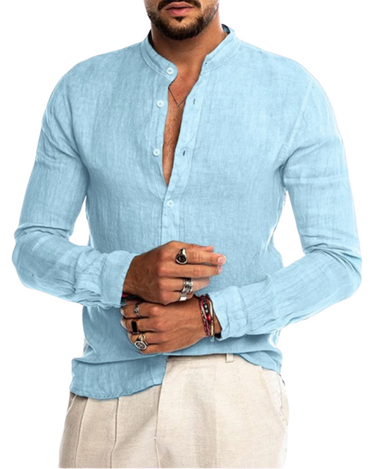 Camisa de lino y algodón