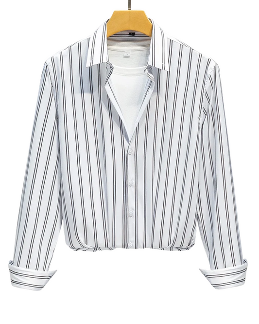 Elegante camisa de rayas para hombre