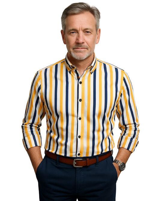 Camisa casual de rayas para hombre