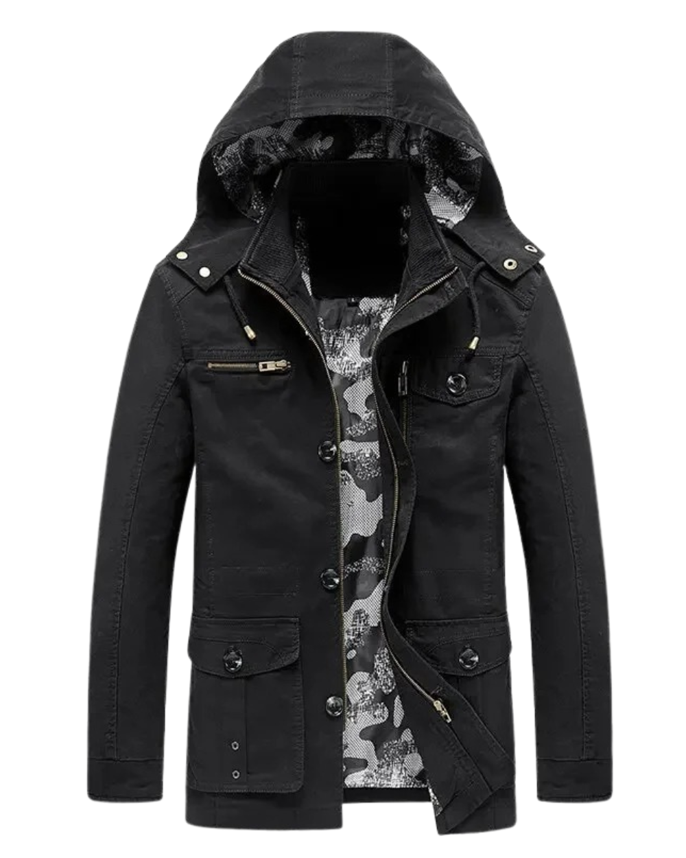 Elegante chaqueta multibolsillos