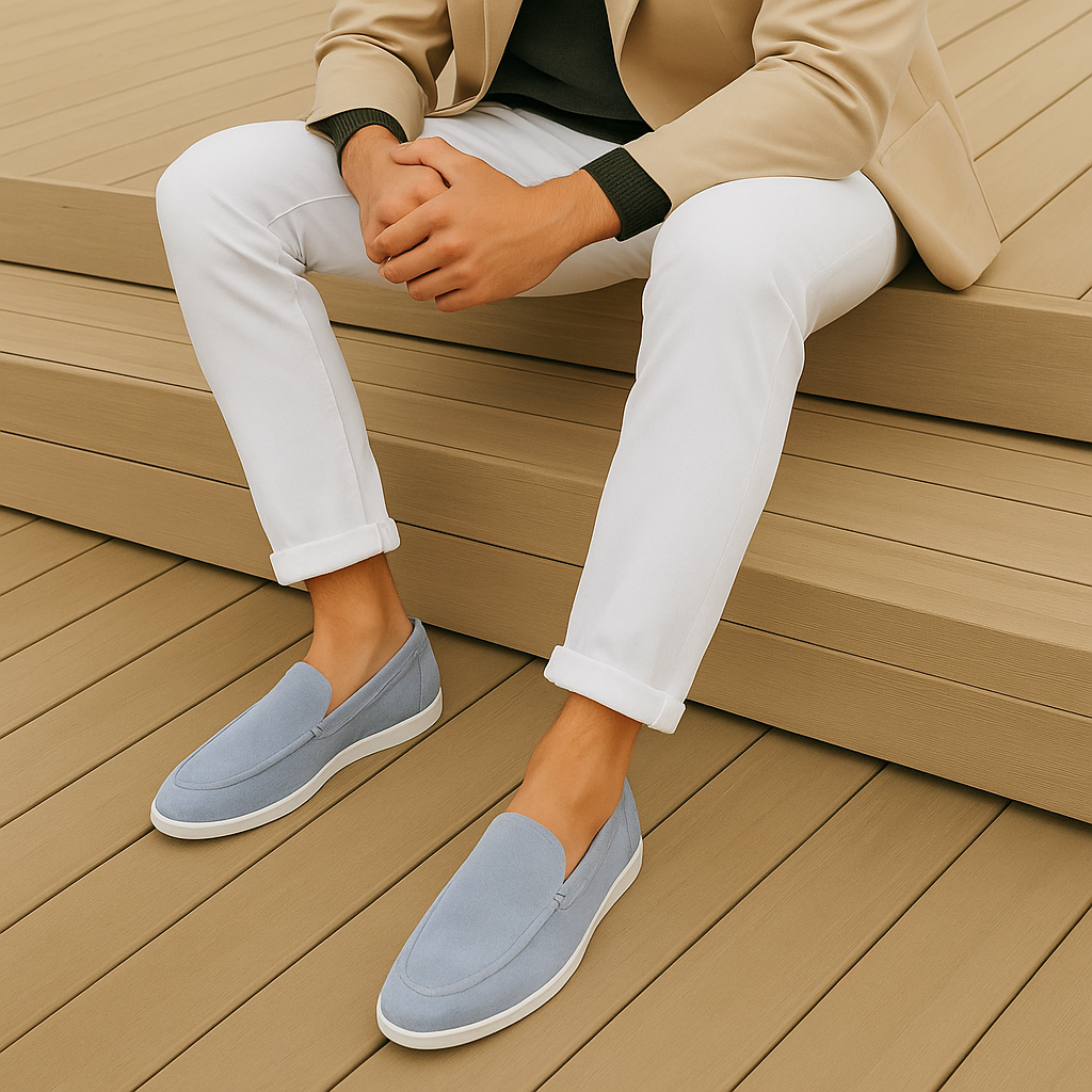 Elegantes mocasines de ante