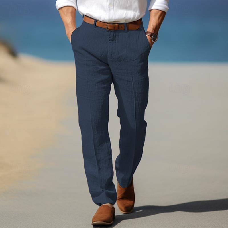 Elegantes pantalones de lino