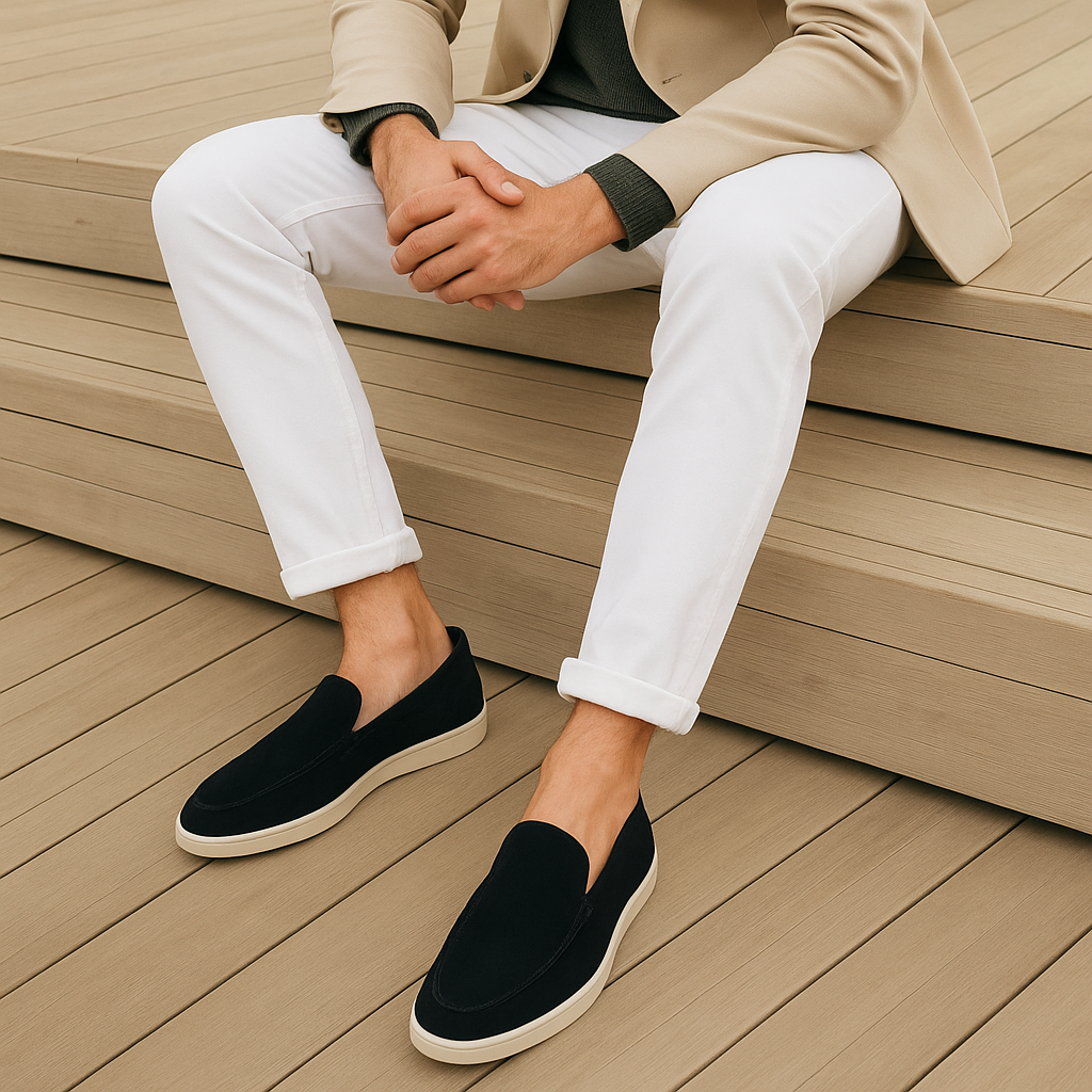 Elegantes mocasines de ante