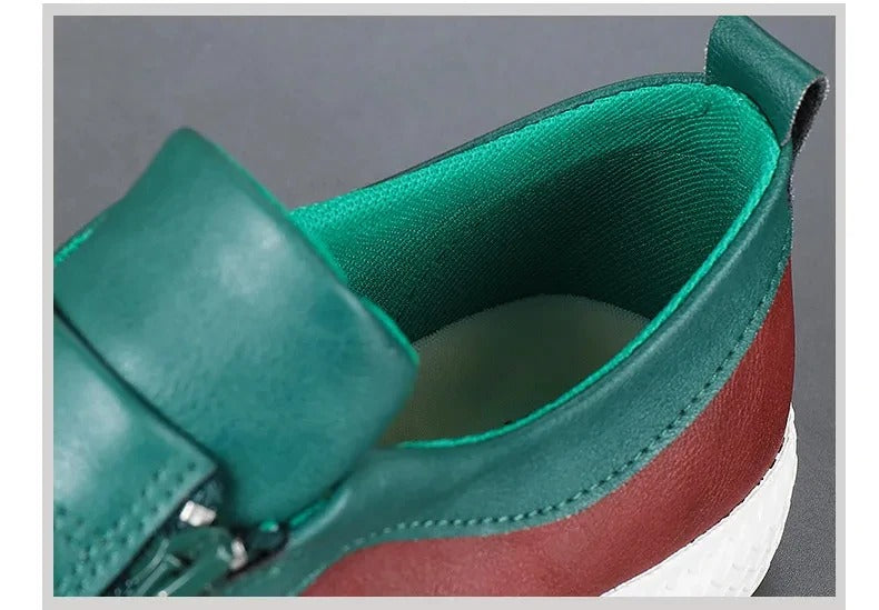 Zapatos de piel con cremallera