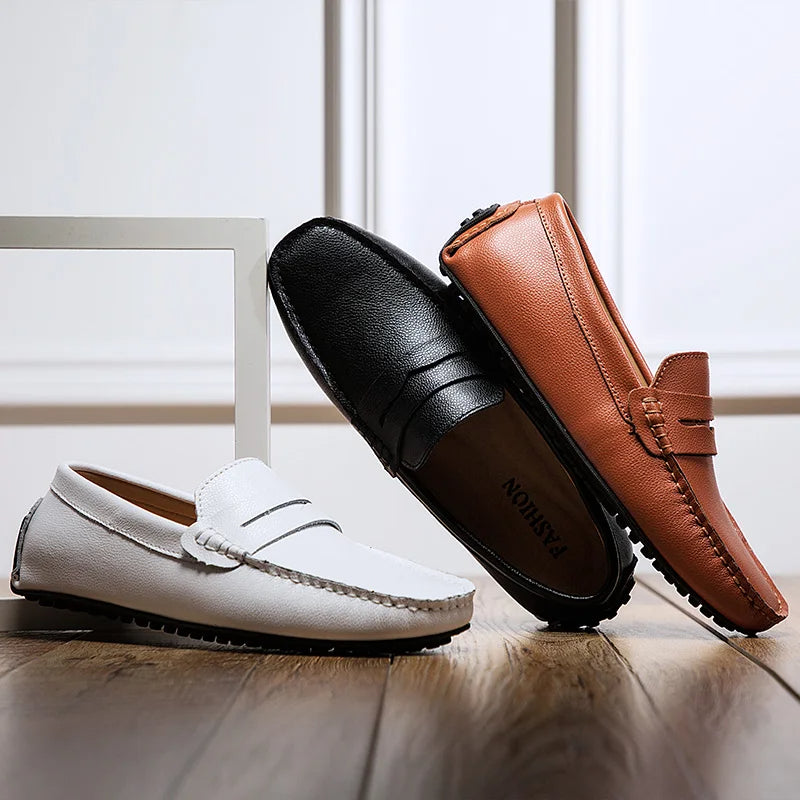 Mocasines casuales de piel para el verano