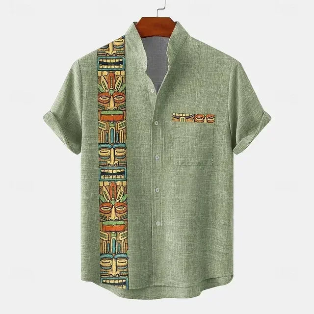 Camisa vintage de manga corta