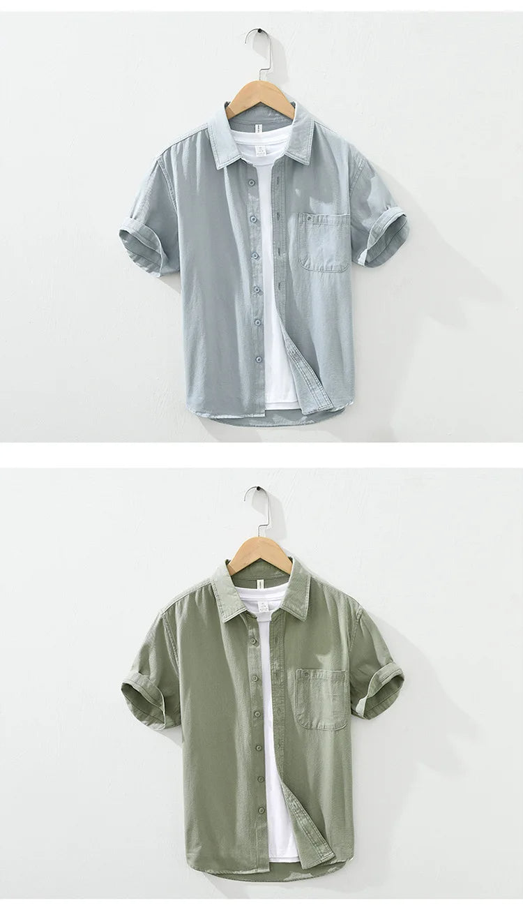 Camisa de algodón de manga corta