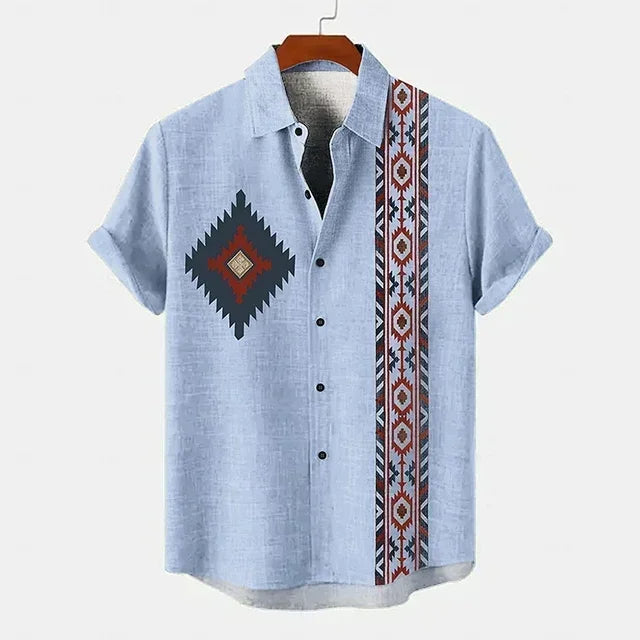 Camisa vintage de manga corta