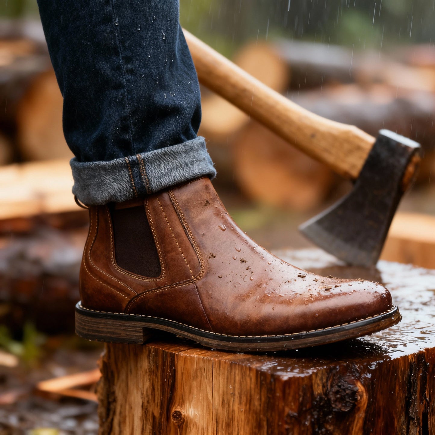 Elegantes botas de piel