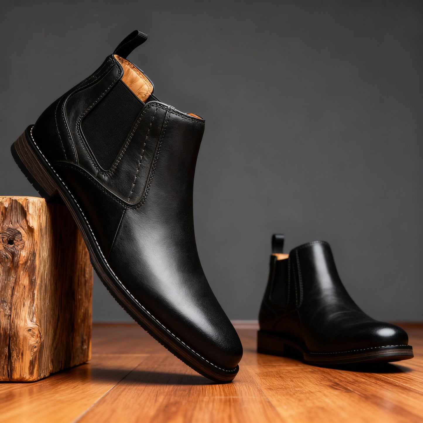 Elegantes botas de piel