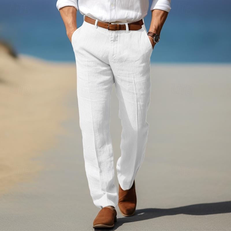 Elegantes pantalones de lino