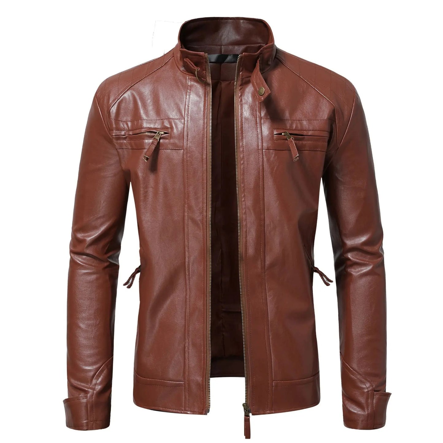Elegante chaqueta de cuero para hombre